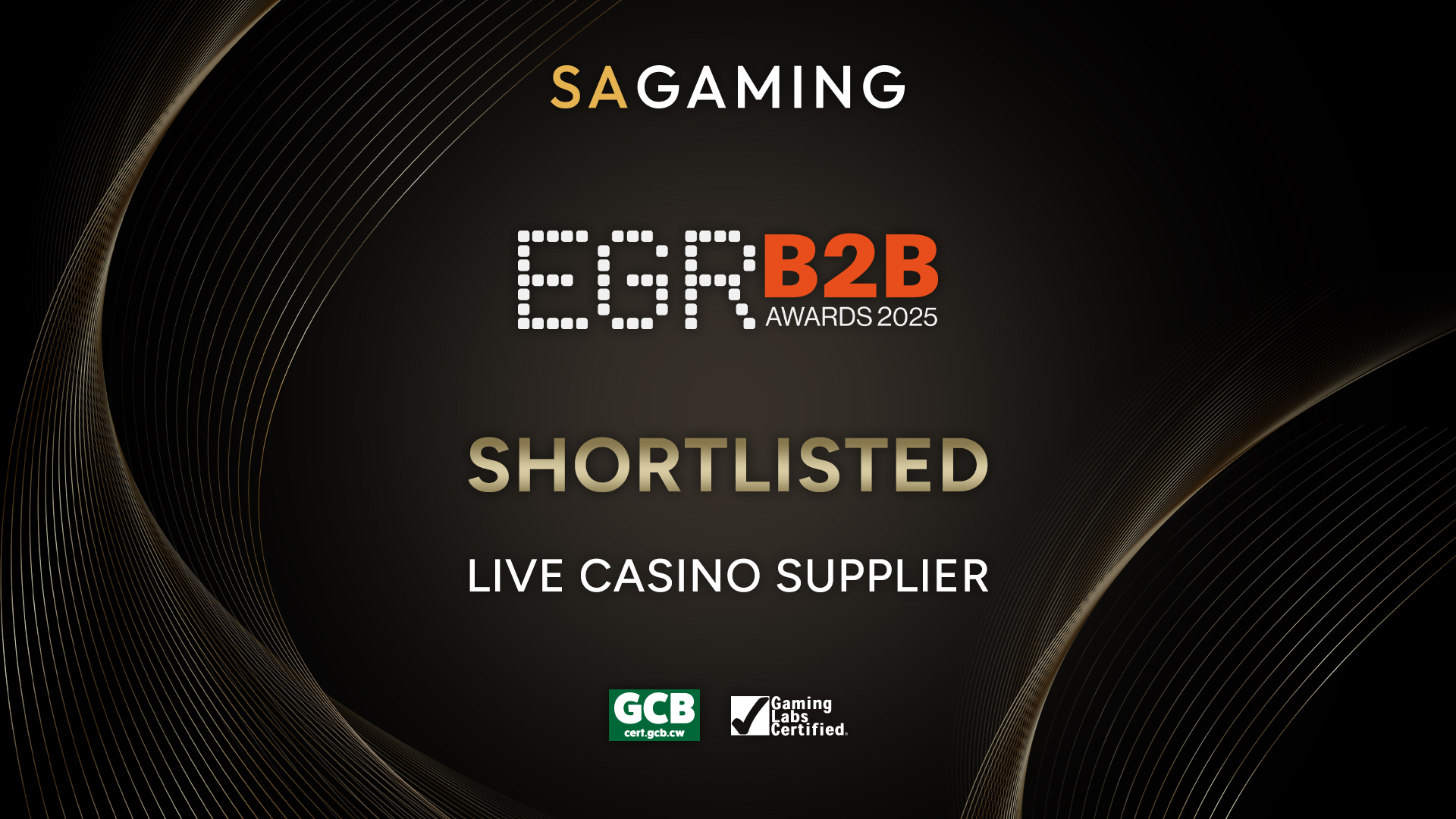 SA Gaming shortlisted for “Live Casino Supplier” at EGR B2B Awards 2025